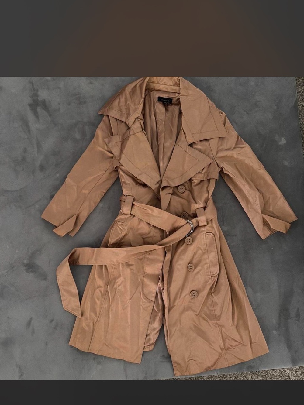 bebe Camel Trench Coat with Belt